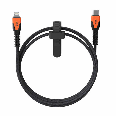 UAG Rugged Kevlar Core USB-C to Lightning Charge/Sync Cable 5ft Black/